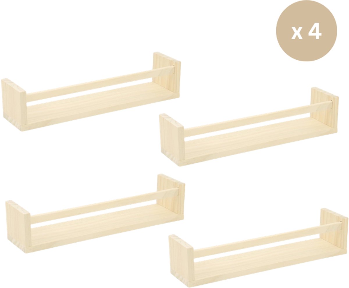 Wandplanken Keukenrek Set van 4