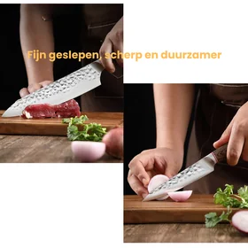 Japanse Messenset 4-delig + Houten Messenblok 4