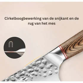 Japanse Messenset 4-delig + Houten Messenblok 7